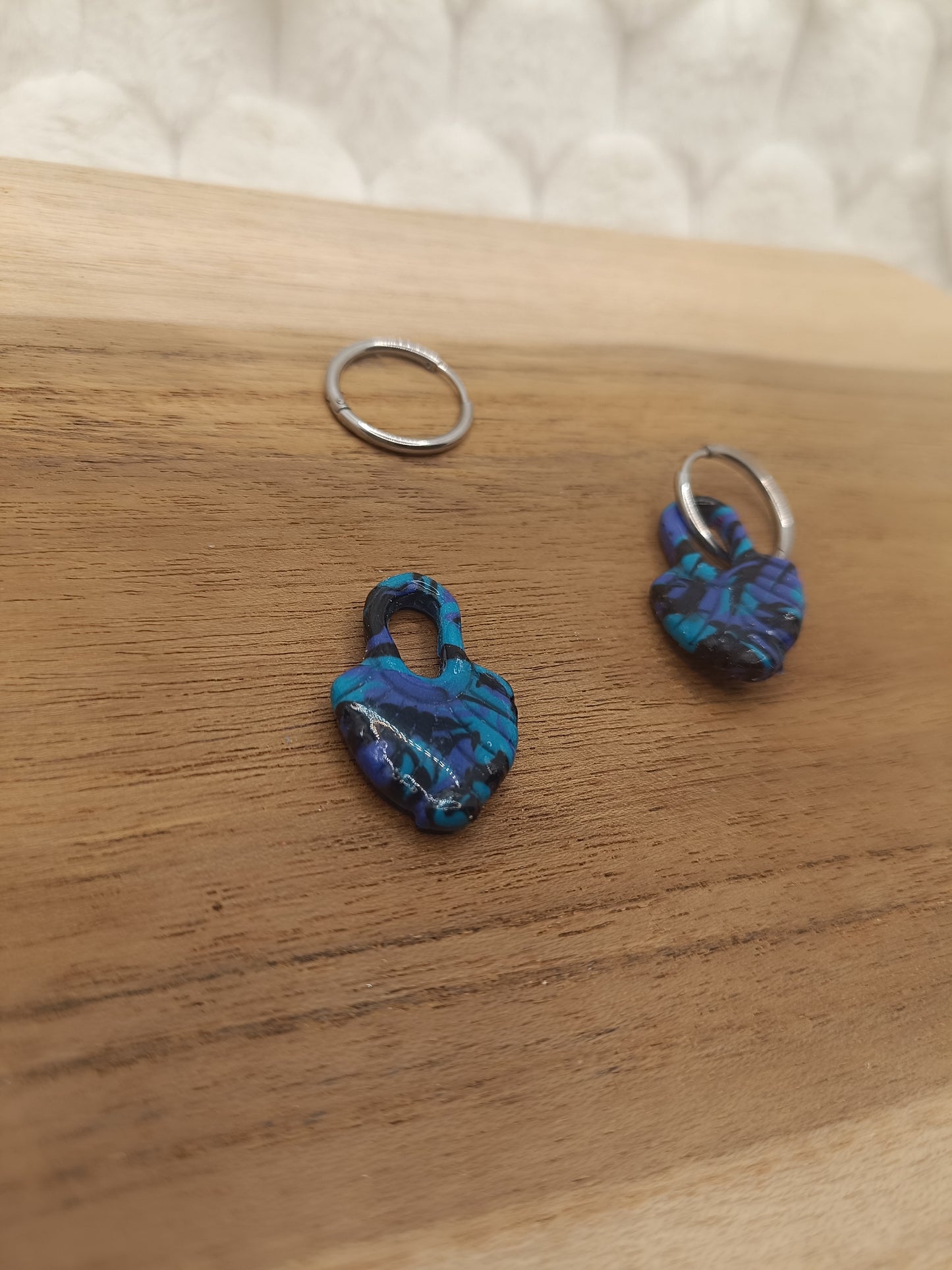 Pampille " calie " bleu foncé/clair et noir