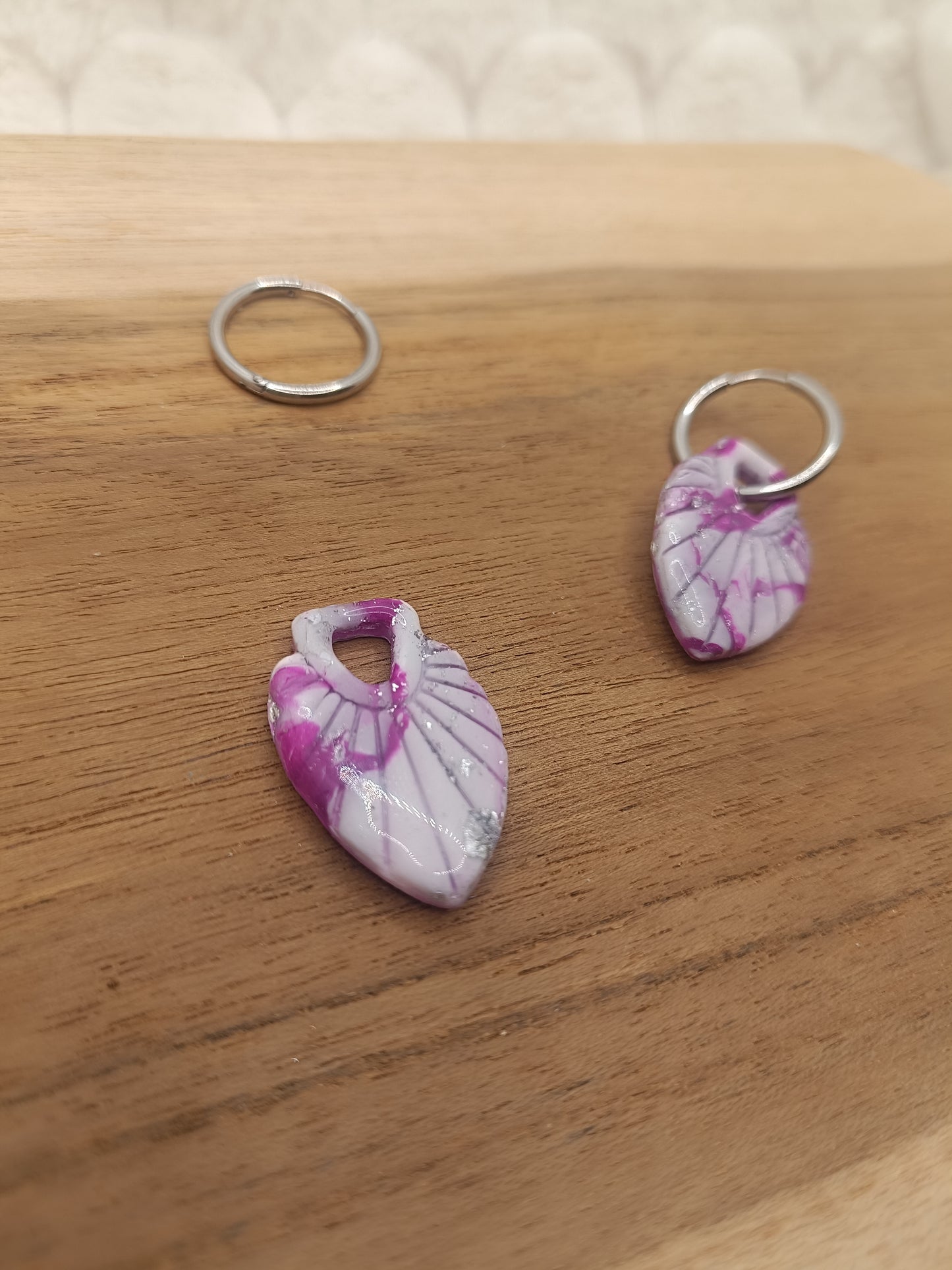 Pampille " eden " marbré blanche et violette