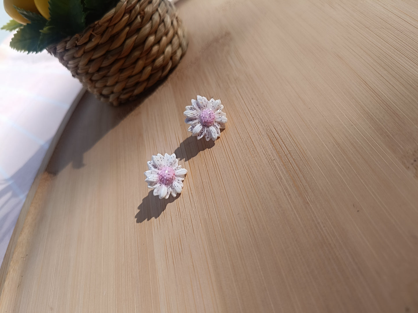 Clous d'oreilles " rose coton "