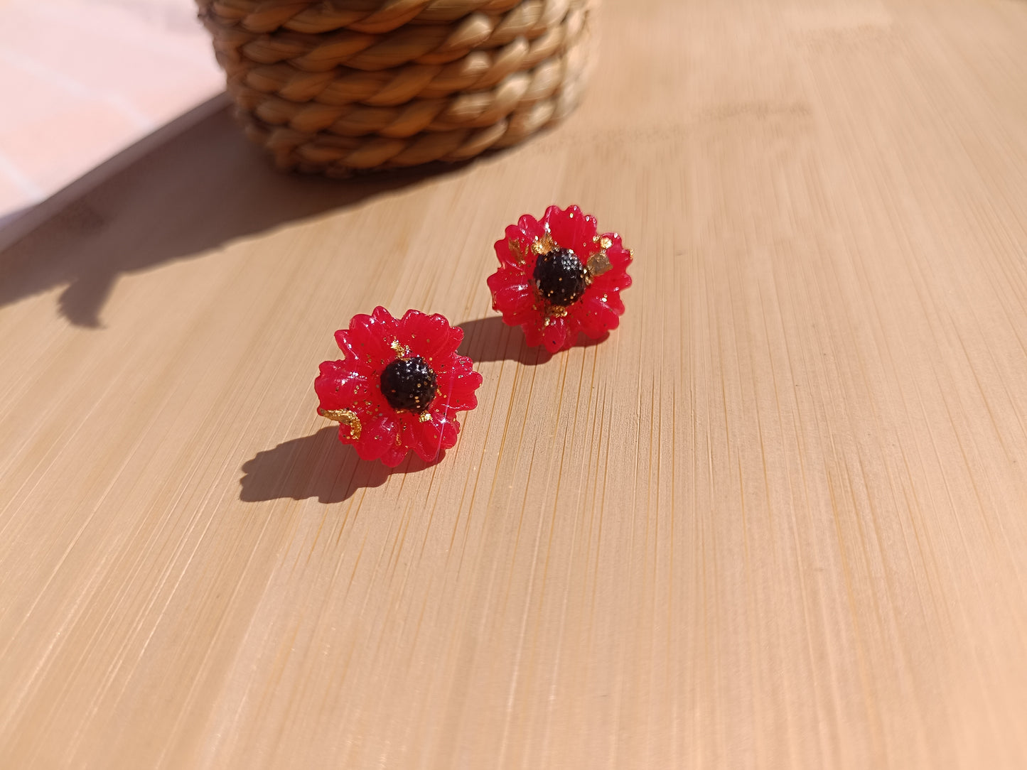 Clous d'oreilles " coquelicot sauvage "