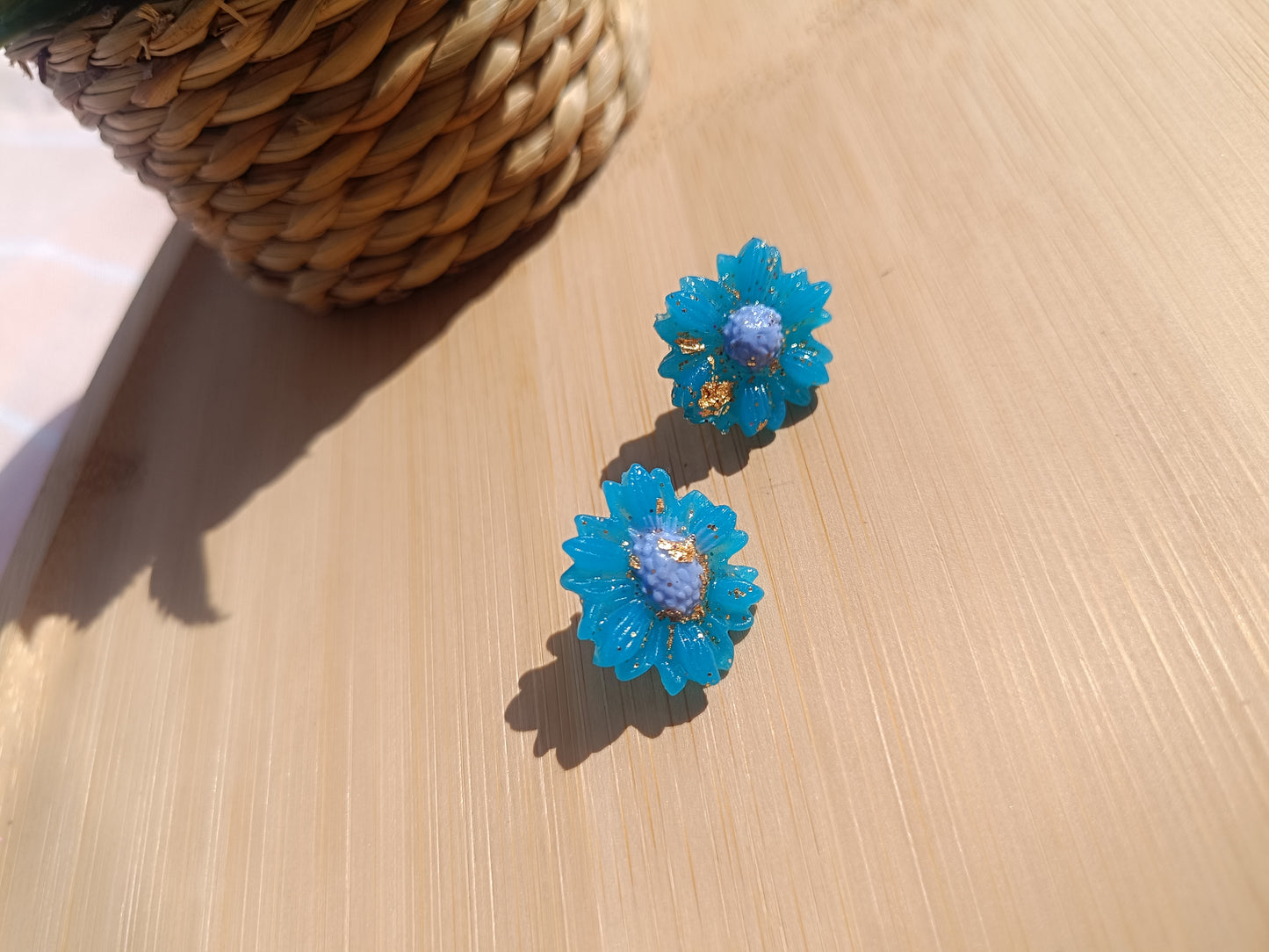Clous d'oreilles " bleuet enchanté "