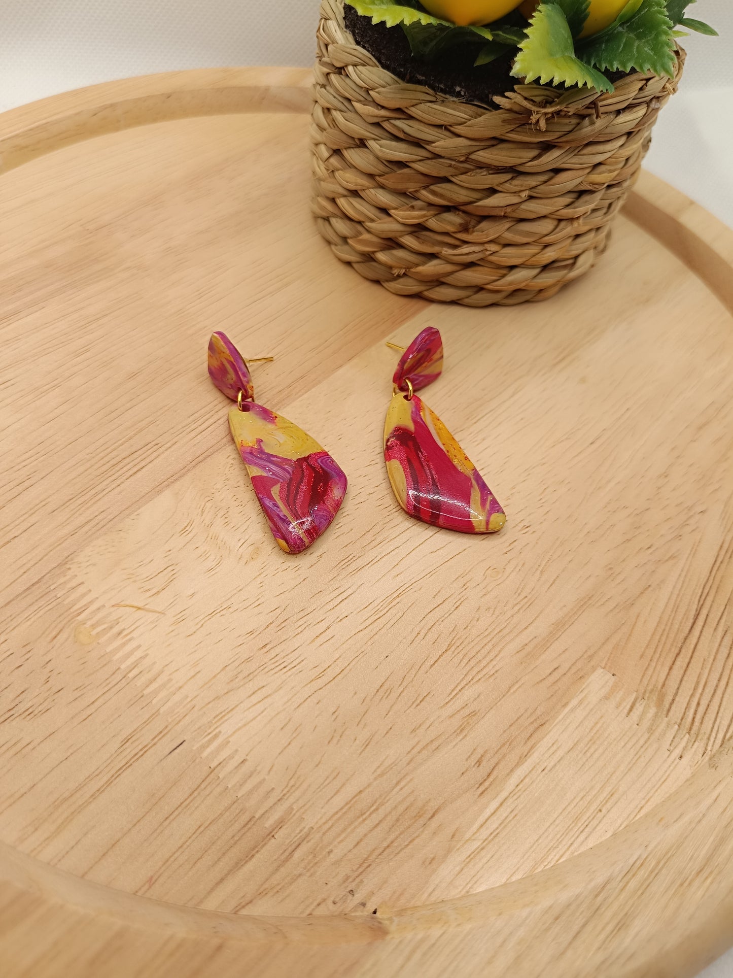 Boucles d'oreilles " Sélène " mélange de couleurs