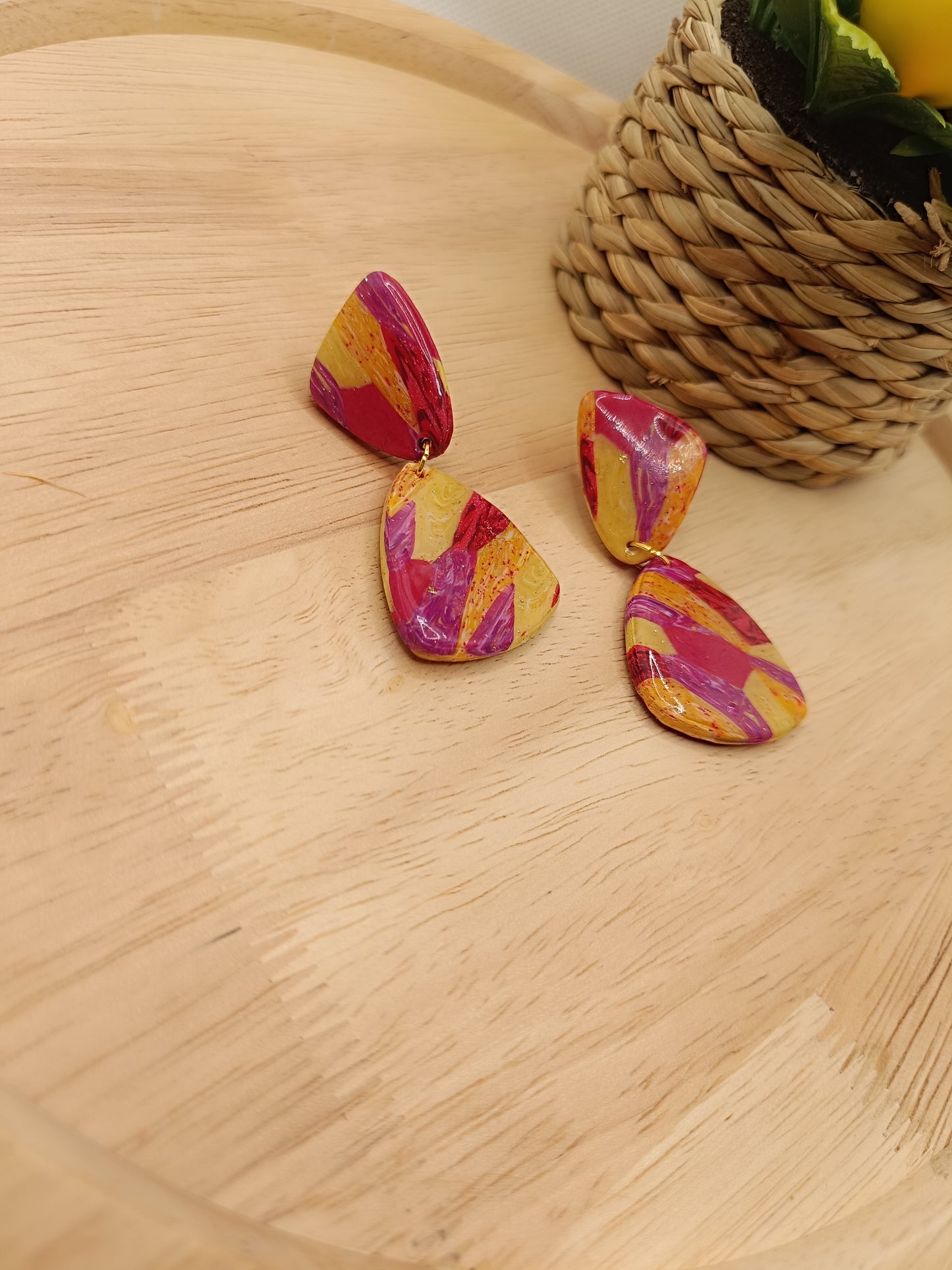 Boucles d'oreilles " éléonore " mélange de couleur