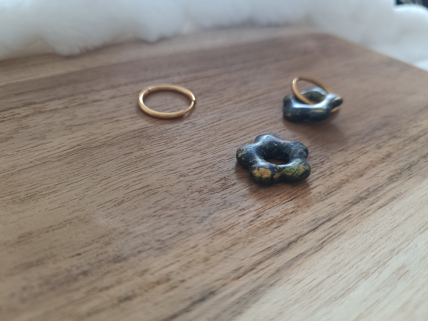 Pampilles " mini mya " marbré noir orange