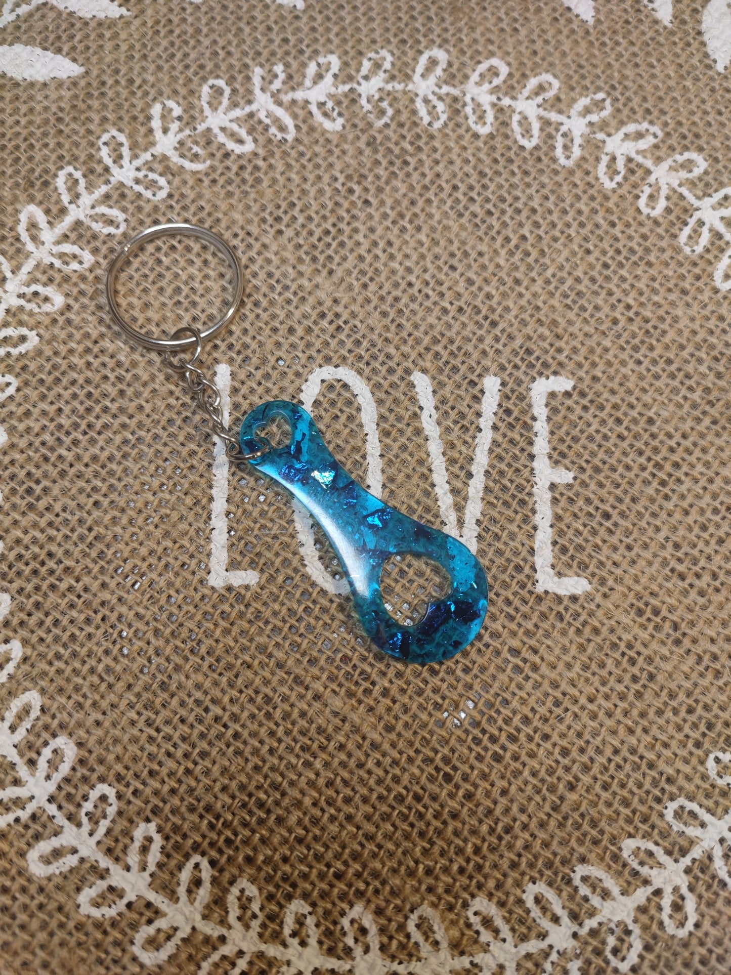 jetons de caddie bleu transparent feuille bleu résine epoxy