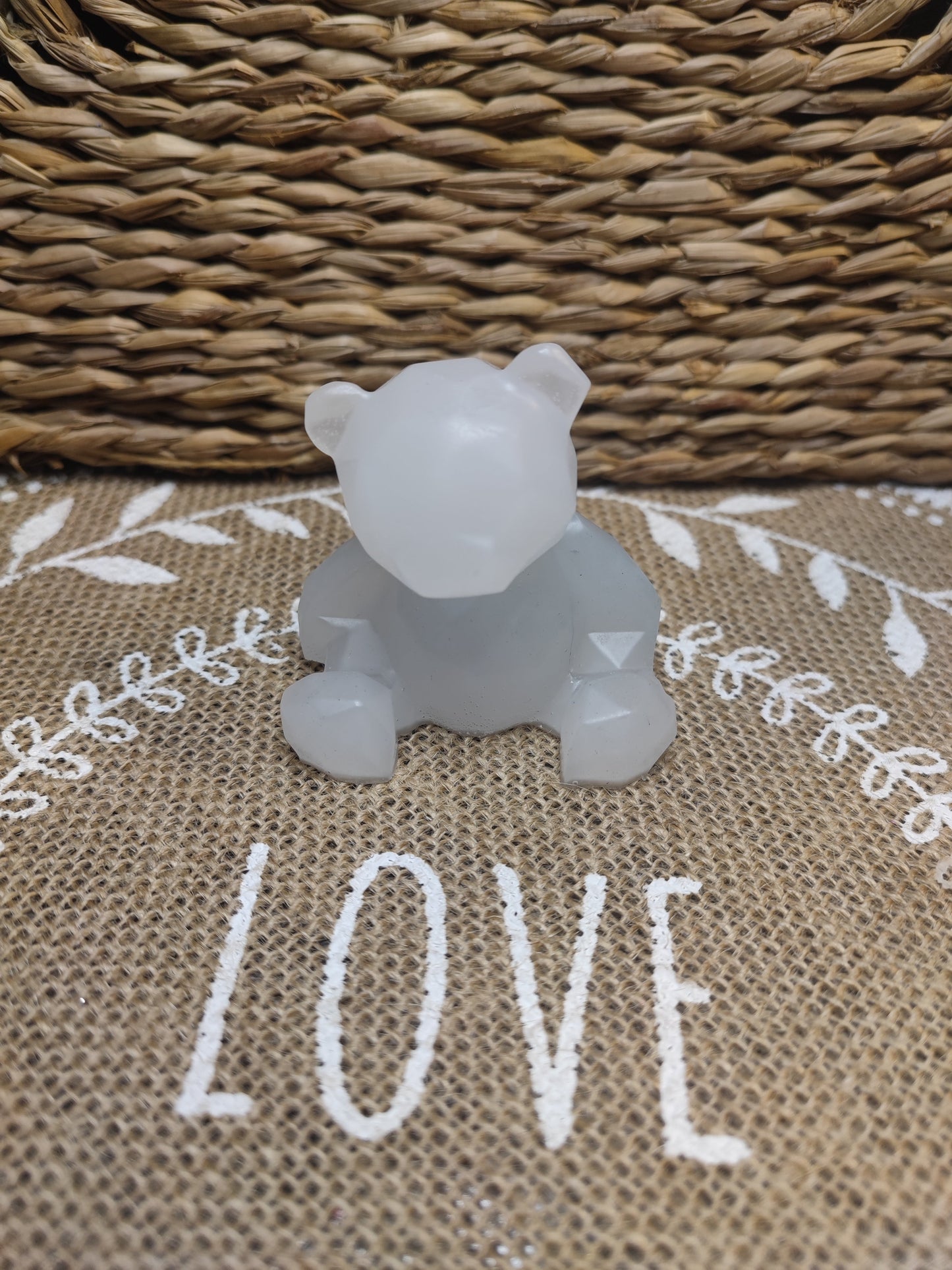 figurine ours blanche opaque résine epoxy