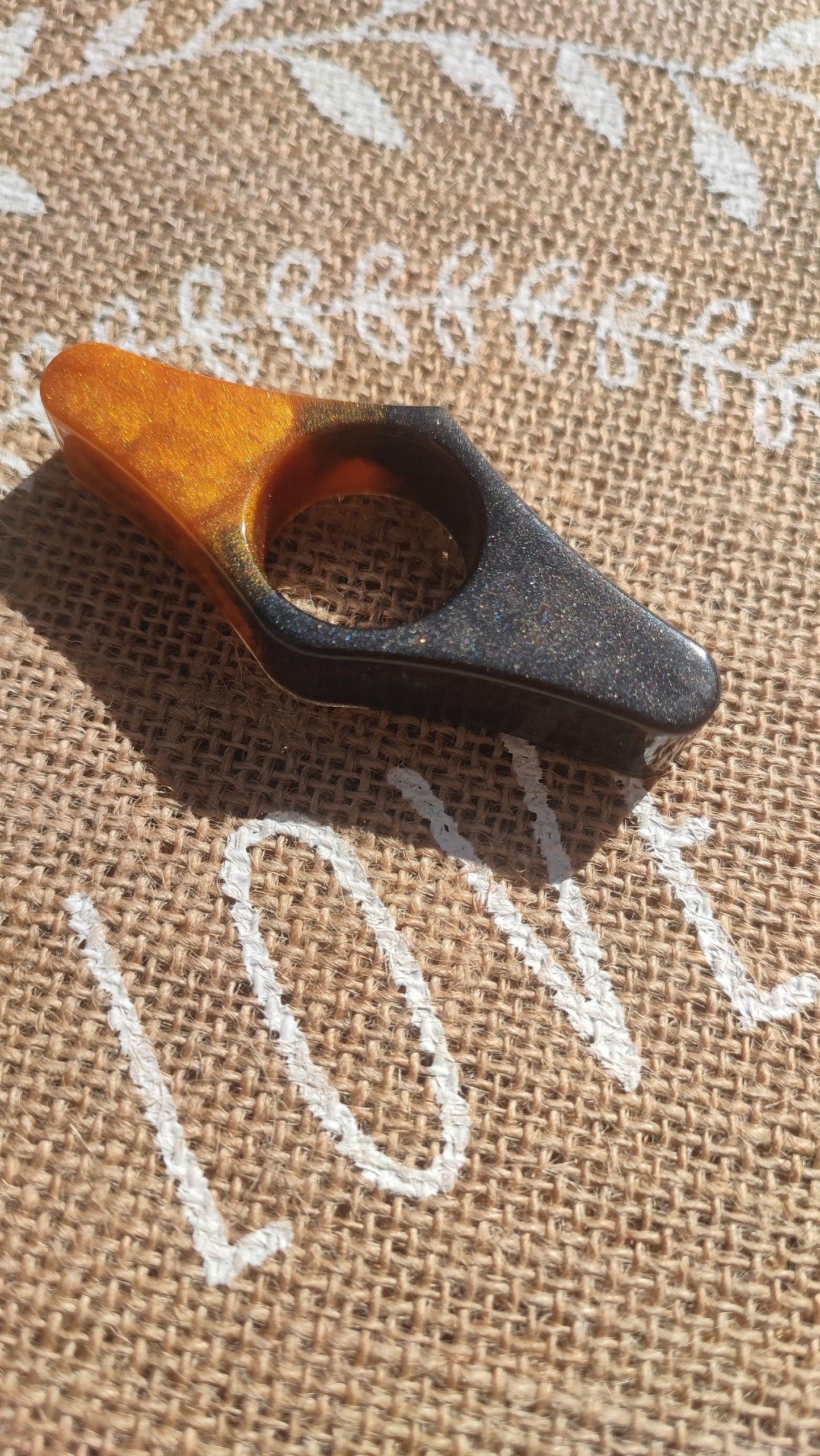 bague de lecture résine noir et doré