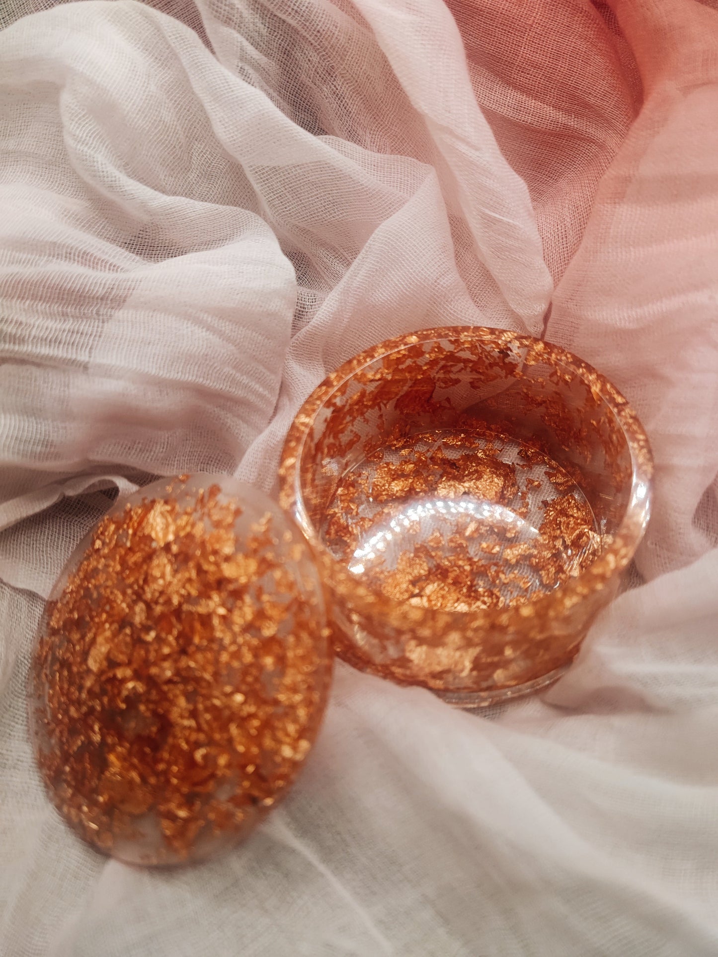 boite à bijoux classique cuivré résine epoxy