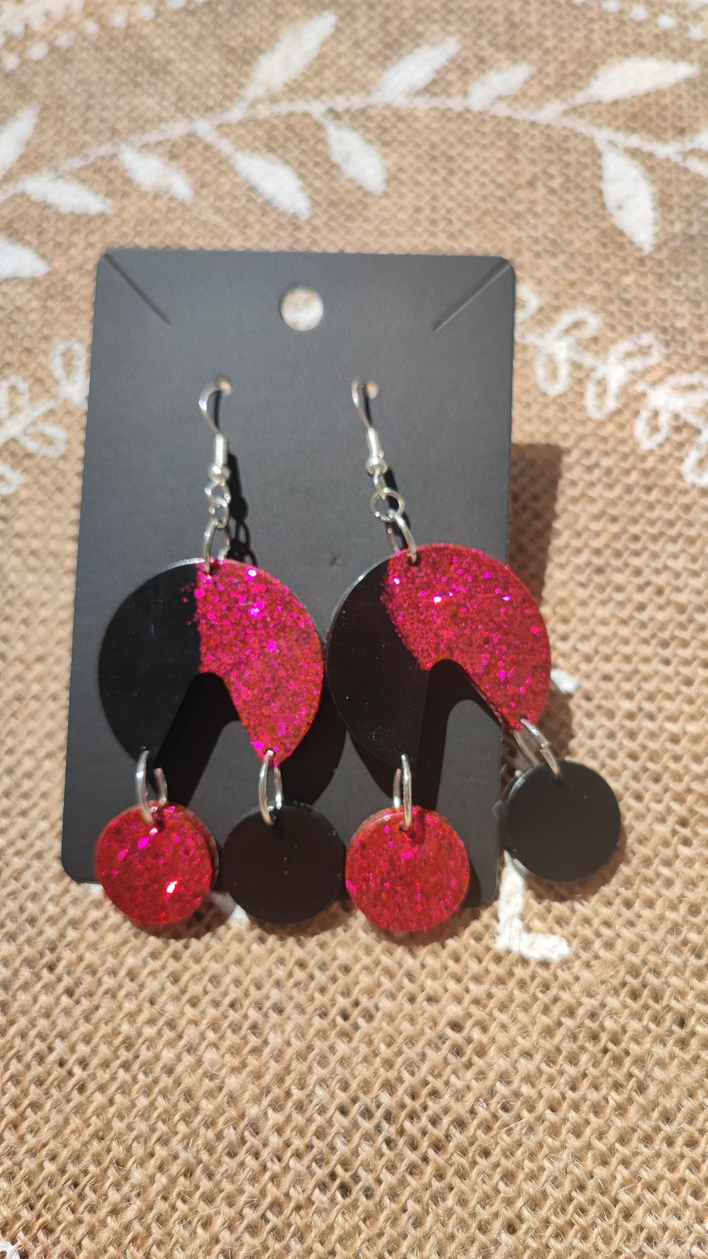 boucles d'oreille " pacman " résine epoxy