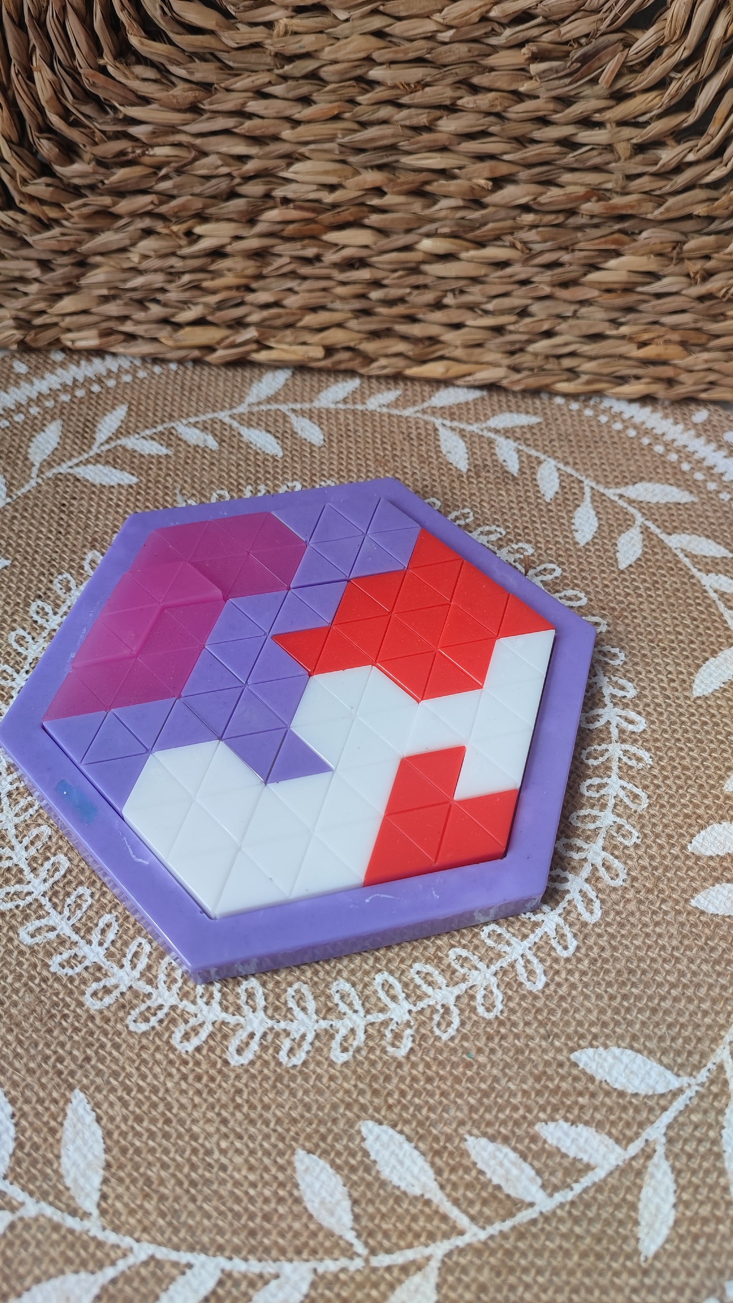 jeu de casse tête en résine epoxy couleur pastel