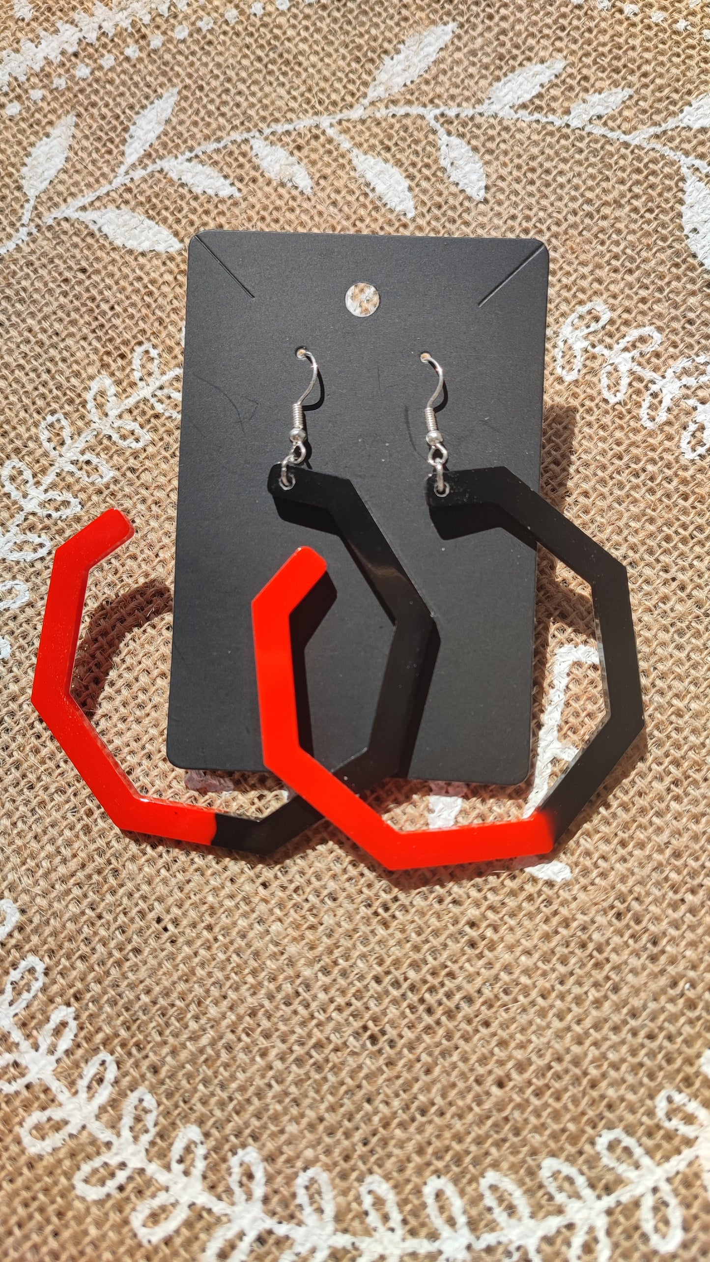 boucles d'oreilles créole ( grand format ) en résine epoxy