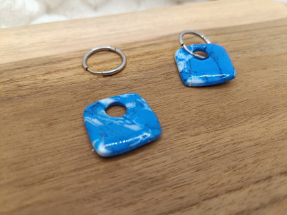 Pampilles " rose " marbré bleu et blanche