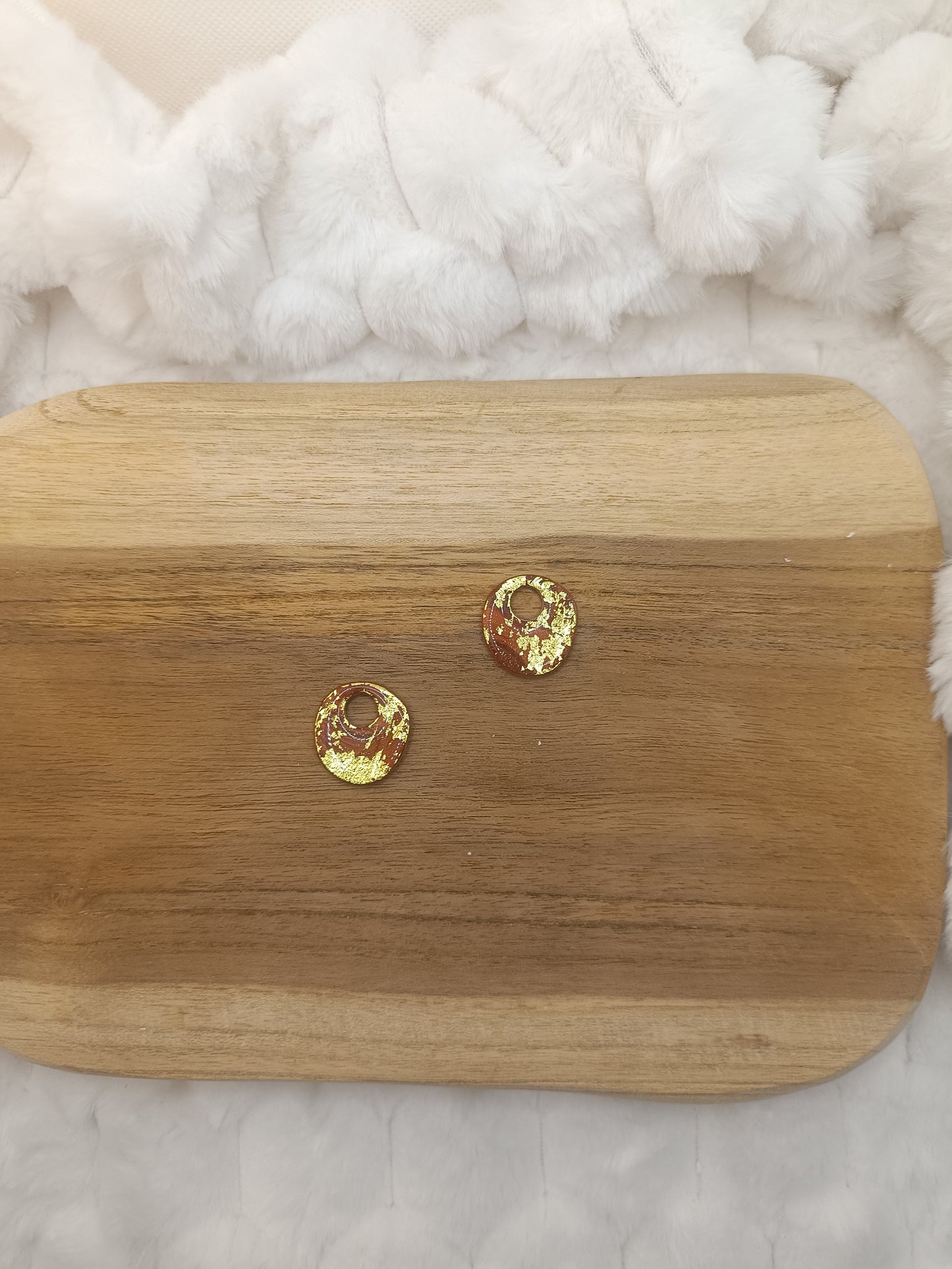 Pampille " malya " chocolat terracotta et doré