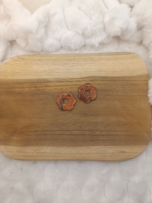 Pampille " Enola " chocolat terracotta et doré