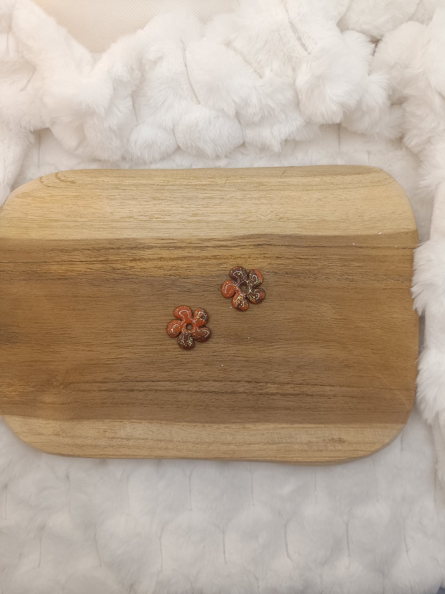 Pampille " dahlia " chocolat terracotta