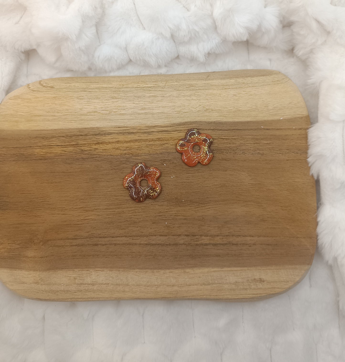 Pampille " Romy " chocolat terracotta et doré