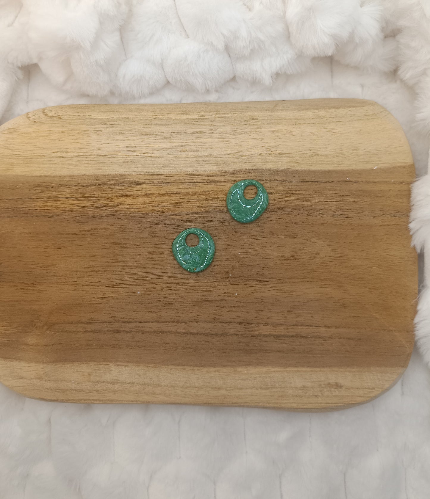 Pampille " malya " marbré blanc et vert