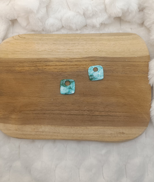 Pampille " rose " marbré blanc et verte