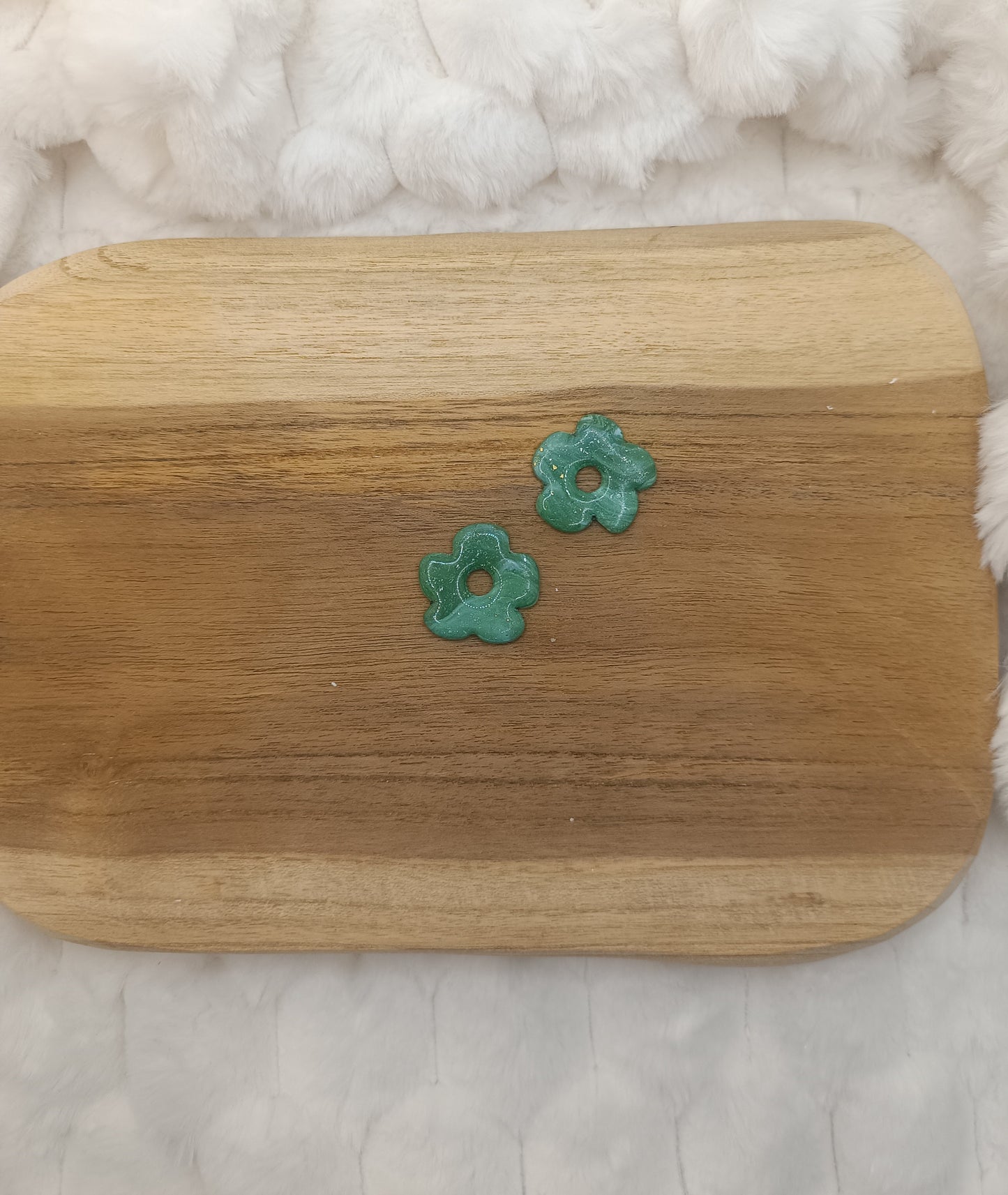 Pampille " Romy " marbré blanc et vert