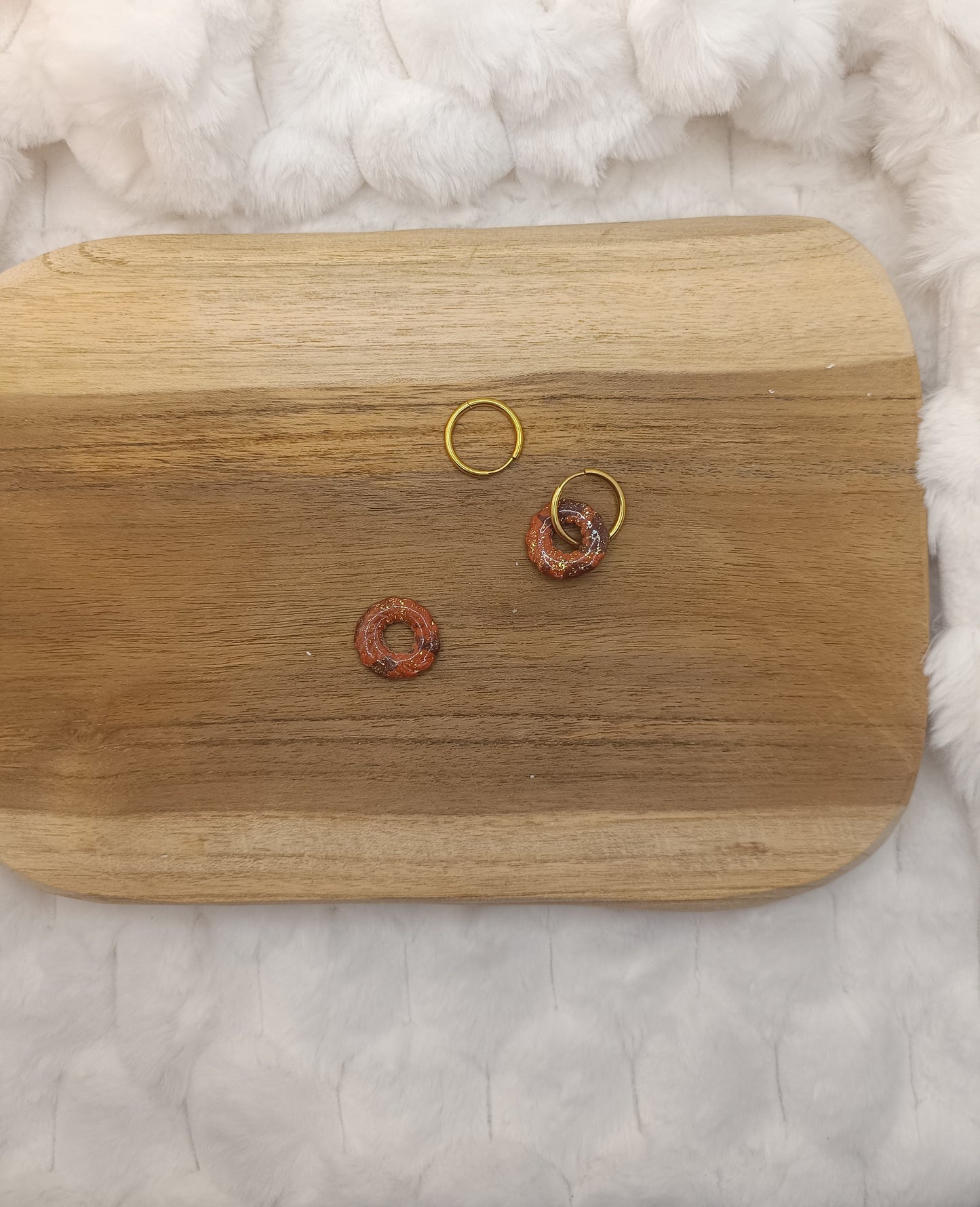 Pampille " garance " chocolat terracotta