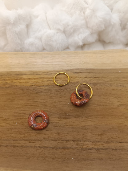 Pampille " garance " chocolat terracotta