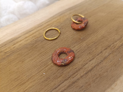 Pampille " garance " chocolat terracotta