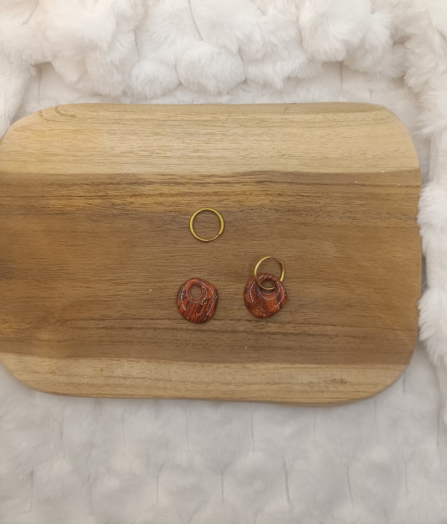 Pampille " malya " chocolat terracotta