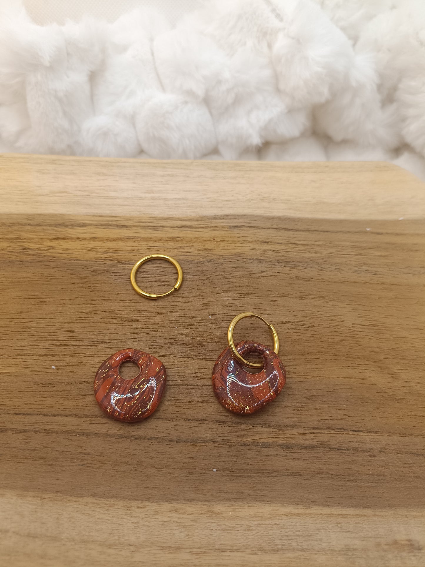 Pampille " malya " chocolat terracotta