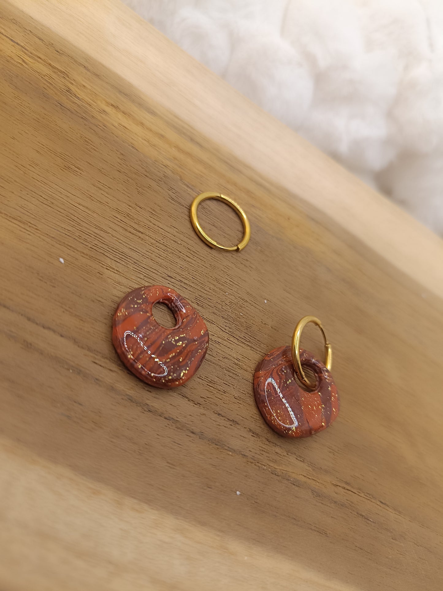 Pampille " malya " chocolat terracotta