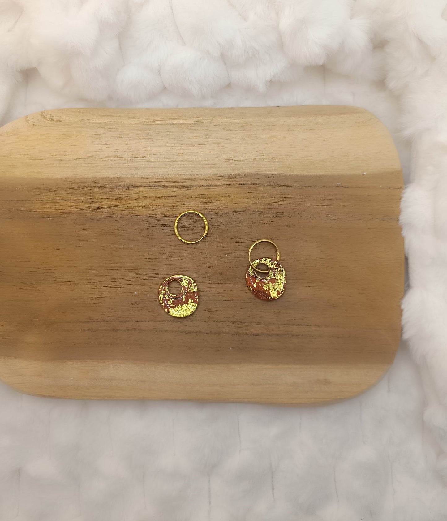 Pampille " malya " chocolat terracotta et doré