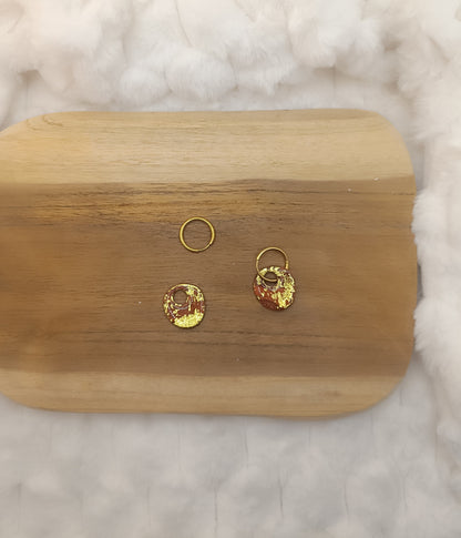 Pampille " malya " chocolat terracotta et doré