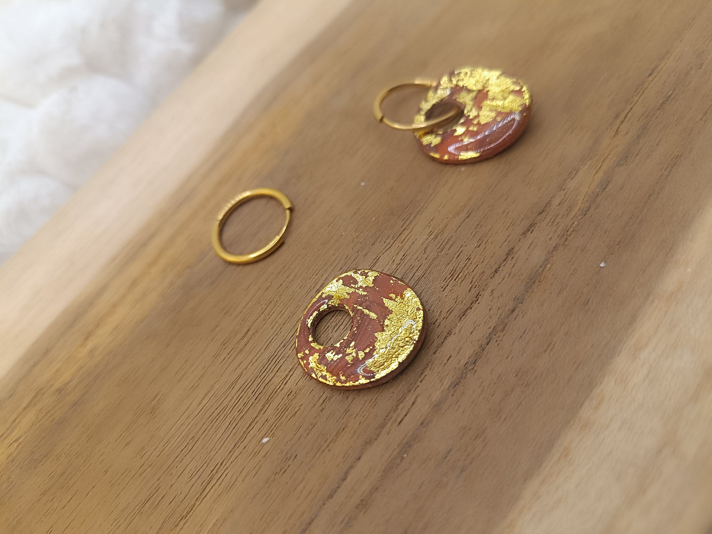 Pampille " malya " chocolat terracotta et doré