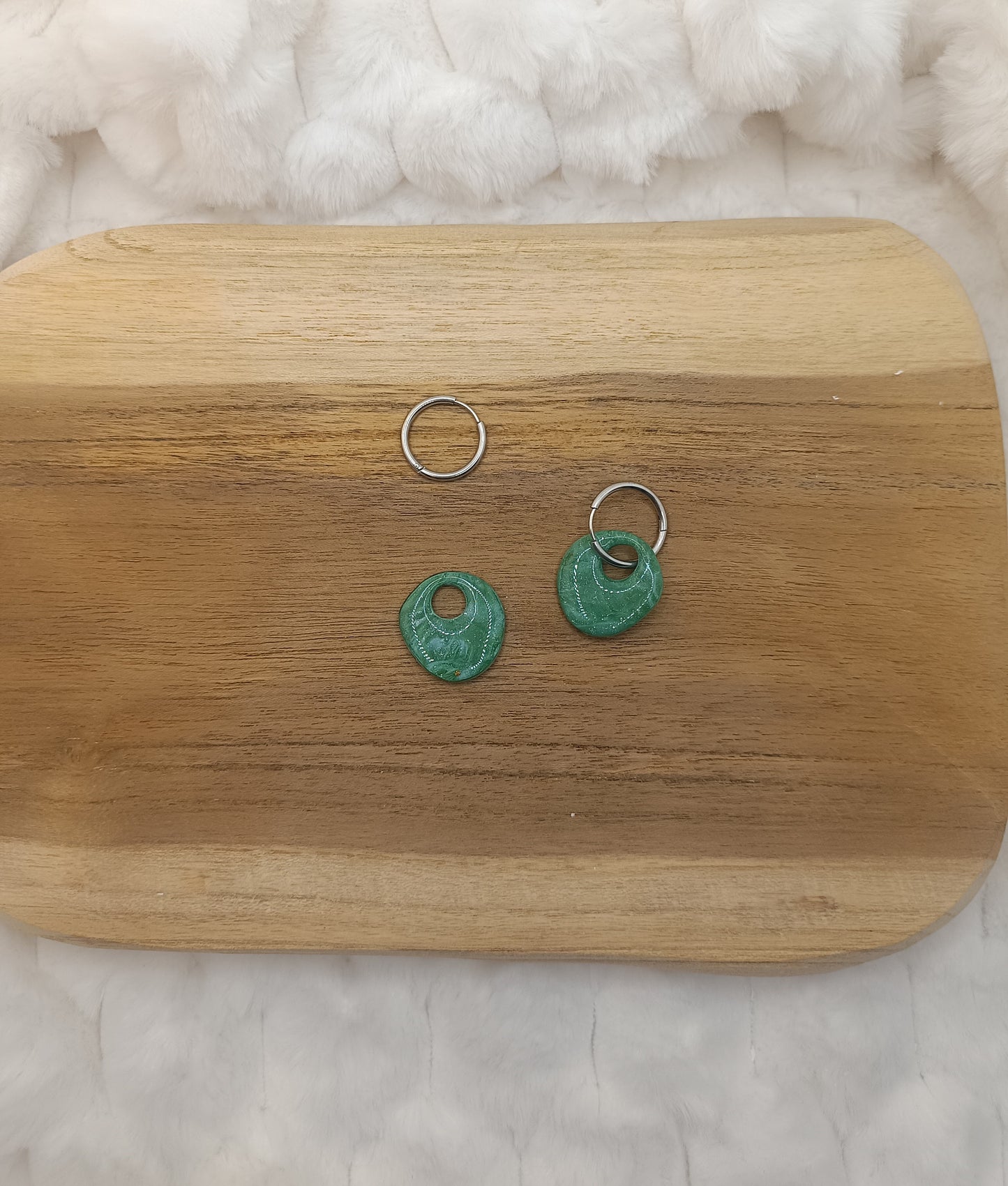 Pampille " malya " marbré blanc et vert