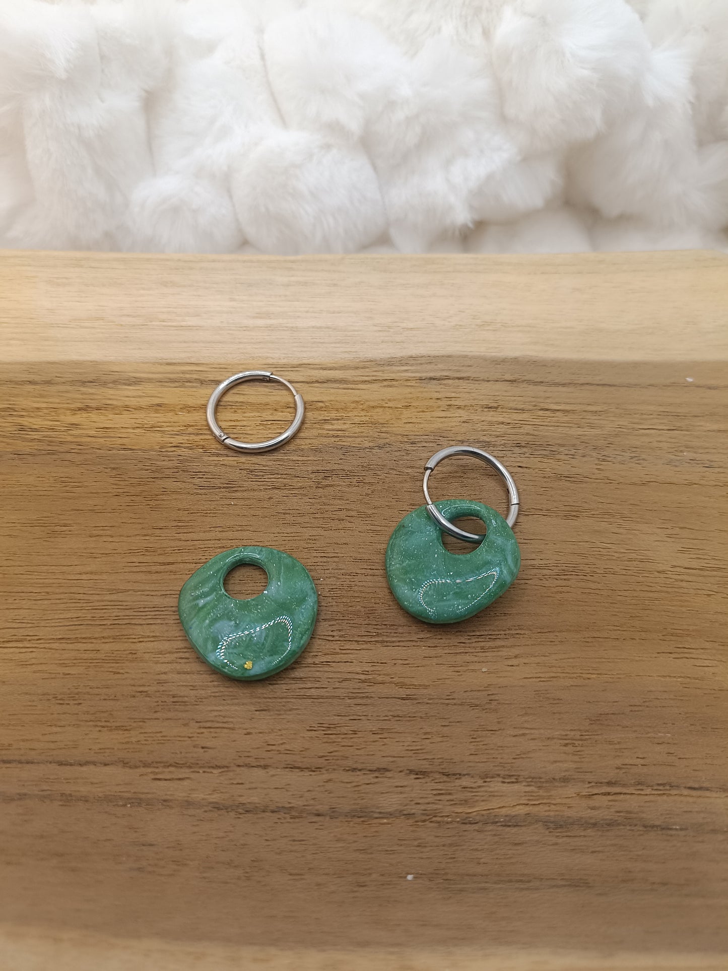 Pampille " malya " marbré blanc et vert