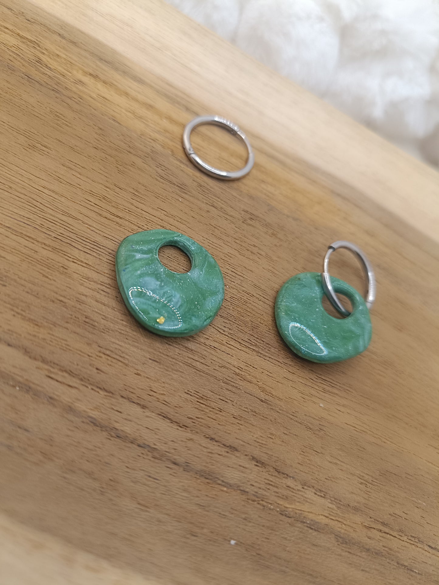 Pampille " malya " marbré blanc et vert