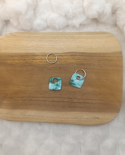 Pampille " rose " marbré blanc et verte