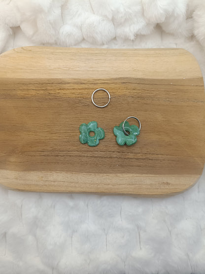 Pampille " Romy " marbré blanc et vert