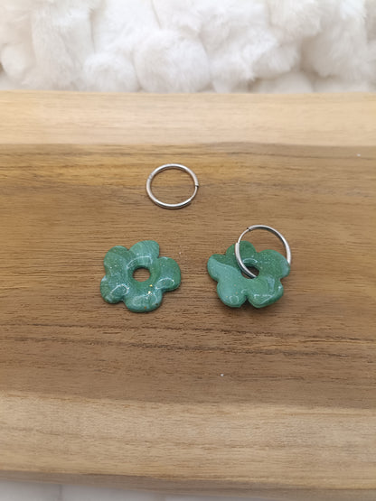 Pampille " Romy " marbré blanc et vert