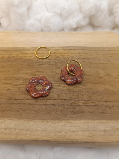 Pampille " Enola " marbré chocolat terracotta