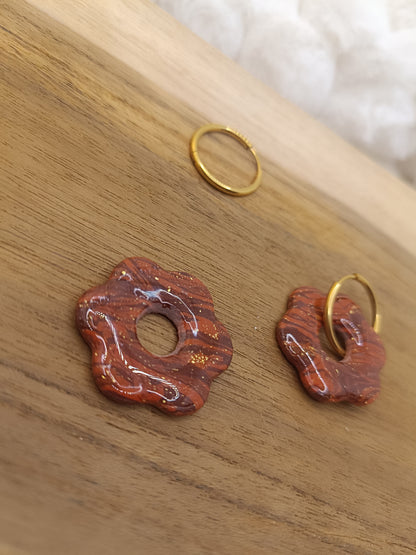 Pampille " Enola " marbré chocolat terracotta