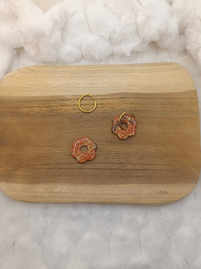 Pampille " Enola " chocolat terracotta et doré