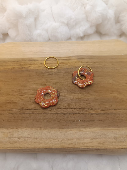 Pampille " Enola " chocolat terracotta et doré