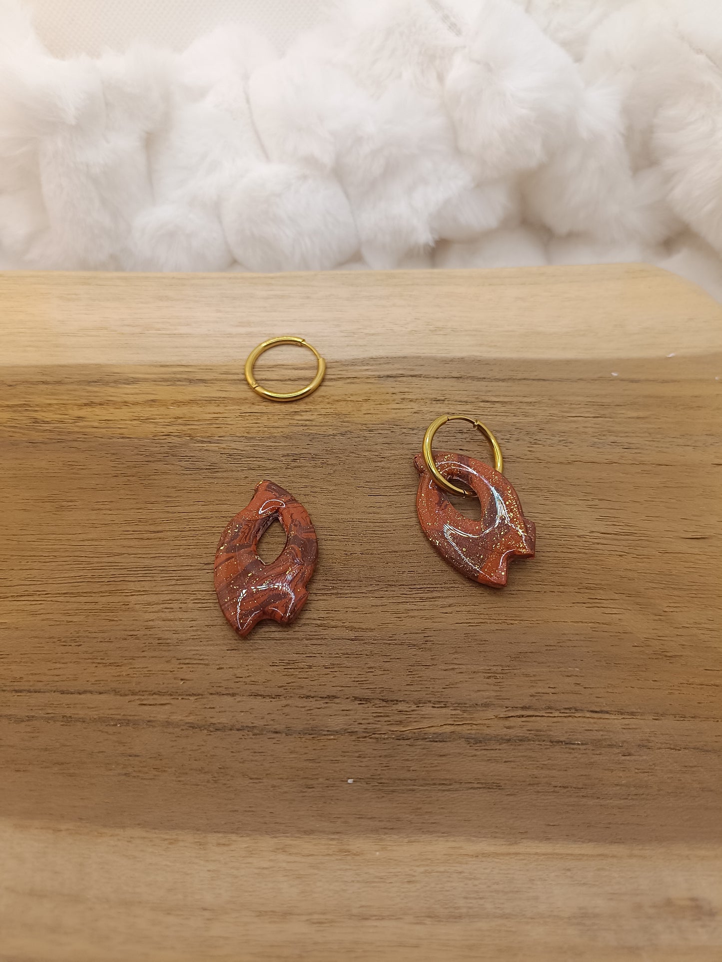 Pampille " ema " chocolat terracotta