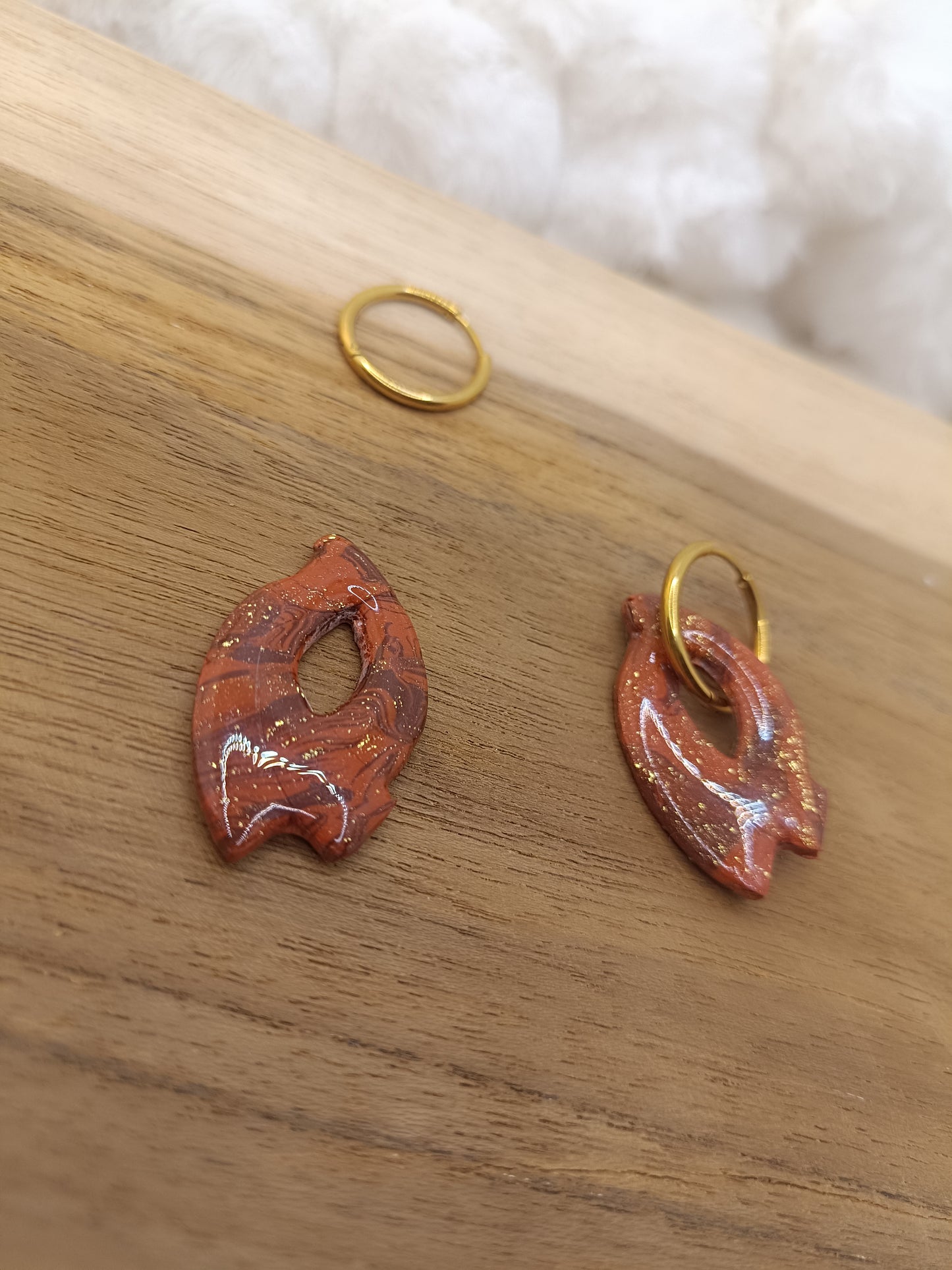 Pampille " ema " chocolat terracotta