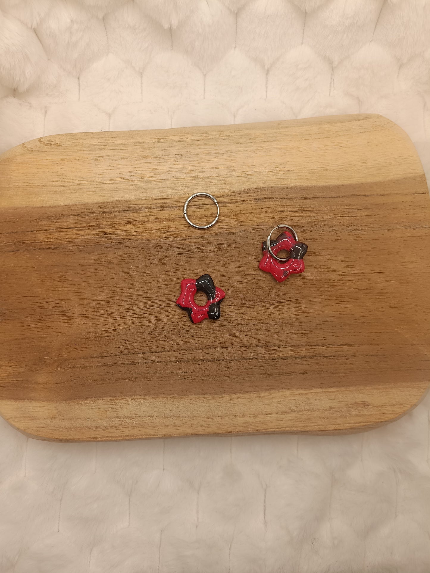 Pampilles " Alice " rouge et noir