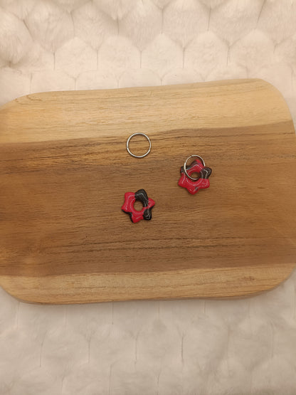 Pampilles " Alice " rouge et noir