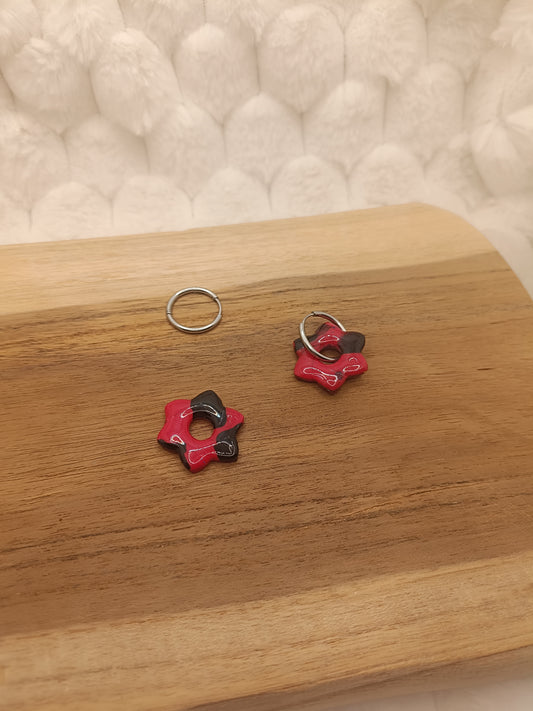 Pampilles " Alice " rouge et noir