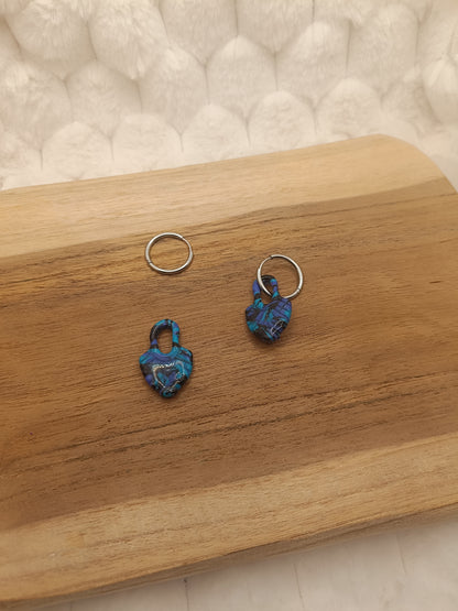 Pampille " calie " bleu foncé/clair et noir