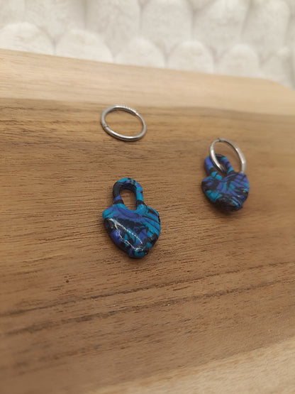 Pampille " calie " bleu foncé/clair et noir