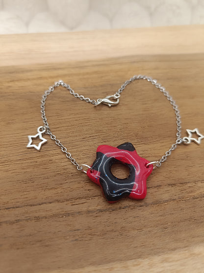 Bracelet " Alice " rouge et noir